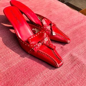 Kitten-Heel Square-Toed Show-Stopping Slides